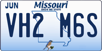 MO license plate VH2M6S