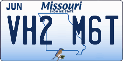MO license plate VH2M6T