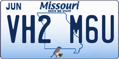 MO license plate VH2M6U