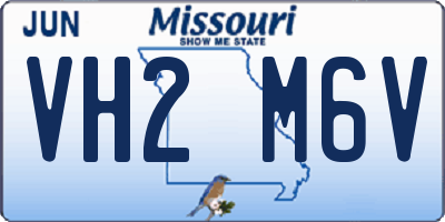 MO license plate VH2M6V