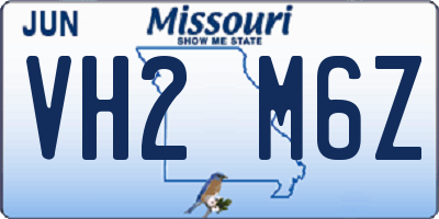 MO license plate VH2M6Z