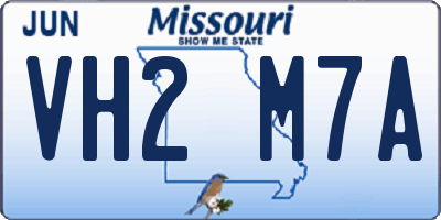 MO license plate VH2M7A