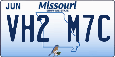 MO license plate VH2M7C