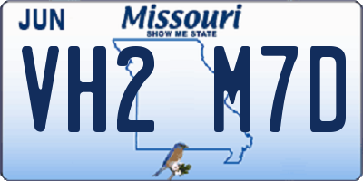 MO license plate VH2M7D