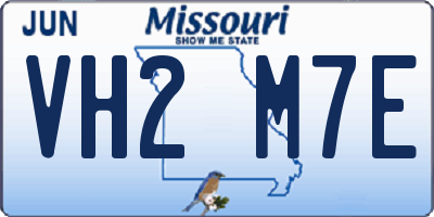 MO license plate VH2M7E