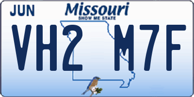 MO license plate VH2M7F