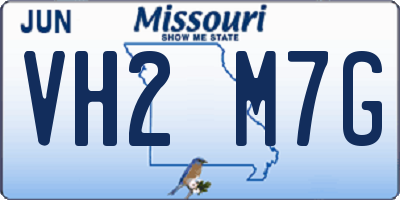 MO license plate VH2M7G