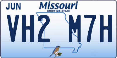 MO license plate VH2M7H