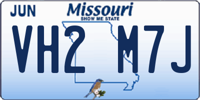MO license plate VH2M7J