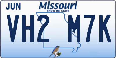 MO license plate VH2M7K