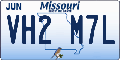 MO license plate VH2M7L