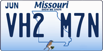 MO license plate VH2M7N