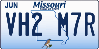 MO license plate VH2M7R