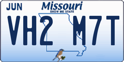 MO license plate VH2M7T
