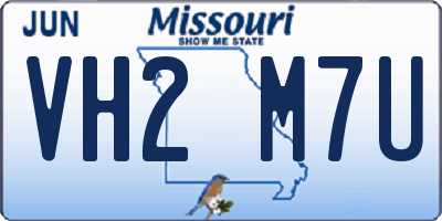 MO license plate VH2M7U