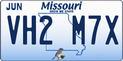 MO license plate VH2M7X