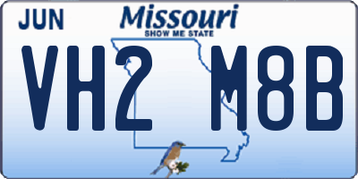 MO license plate VH2M8B