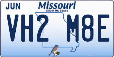 MO license plate VH2M8E