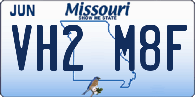 MO license plate VH2M8F