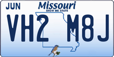 MO license plate VH2M8J