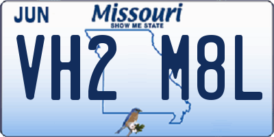 MO license plate VH2M8L