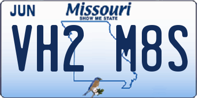 MO license plate VH2M8S