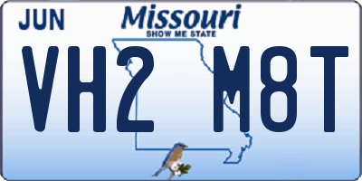 MO license plate VH2M8T