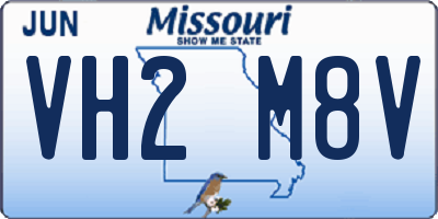 MO license plate VH2M8V
