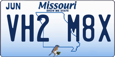 MO license plate VH2M8X