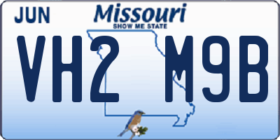 MO license plate VH2M9B