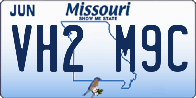 MO license plate VH2M9C