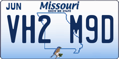 MO license plate VH2M9D