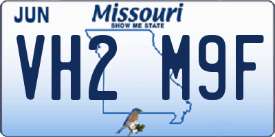 MO license plate VH2M9F