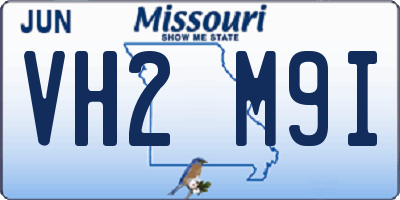 MO license plate VH2M9I