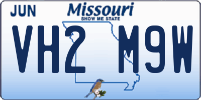 MO license plate VH2M9W
