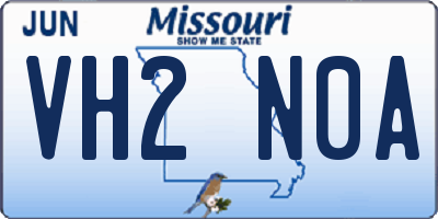 MO license plate VH2N0A
