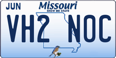 MO license plate VH2N0C