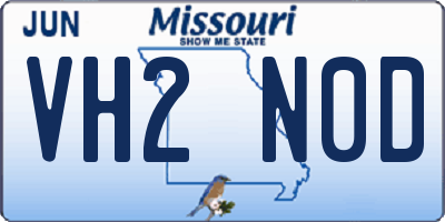 MO license plate VH2N0D