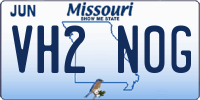 MO license plate VH2N0G