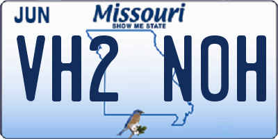 MO license plate VH2N0H