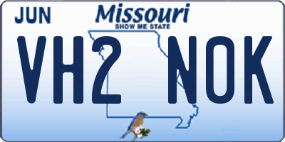 MO license plate VH2N0K