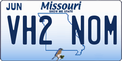 MO license plate VH2N0M
