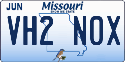MO license plate VH2N0X