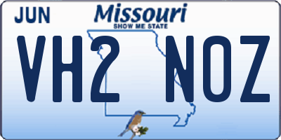 MO license plate VH2N0Z