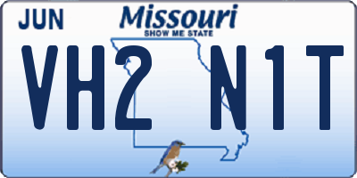MO license plate VH2N1T