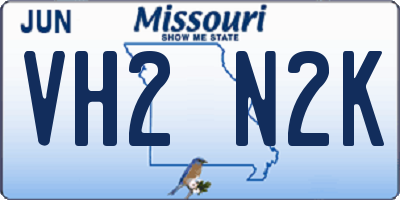 MO license plate VH2N2K
