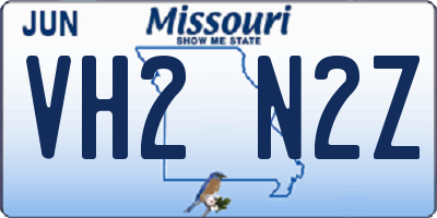 MO license plate VH2N2Z
