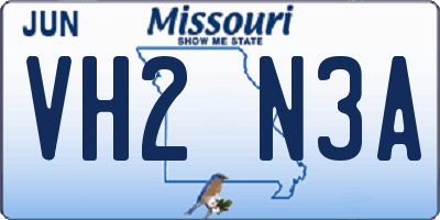 MO license plate VH2N3A