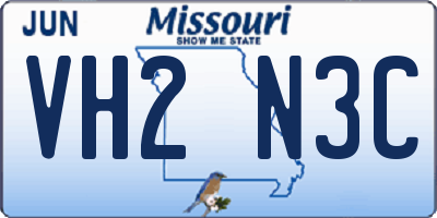 MO license plate VH2N3C