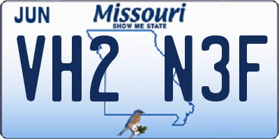 MO license plate VH2N3F